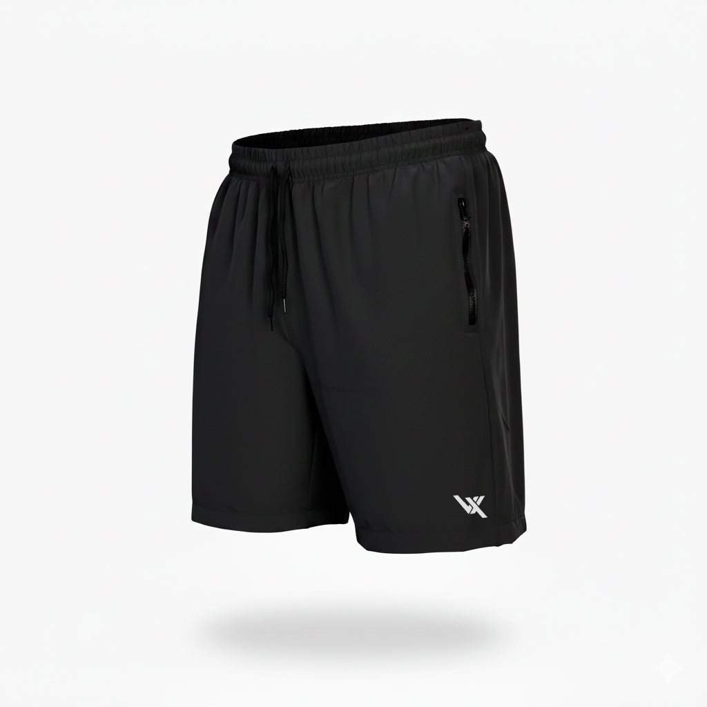 Bermuda Tactel Elastano Ziper - Preto