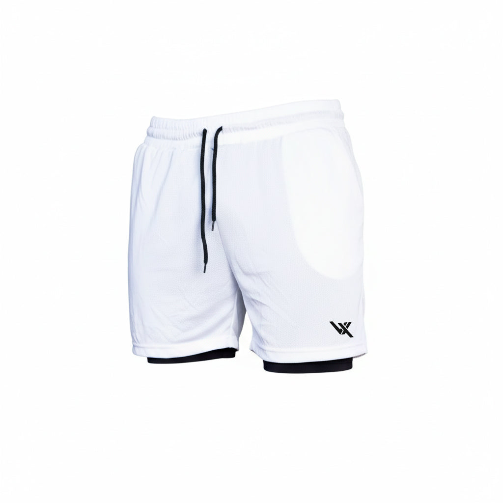 SHORTS DRY-FIT 2 EM 1 DE COMPRESSÃO VORAX - BRANCO