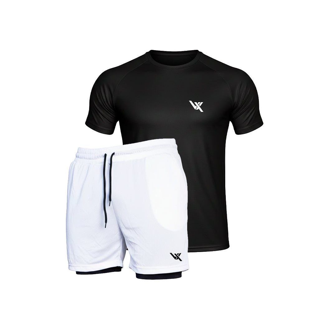 Camisa Dry Tech + Short Duplo de Compressão