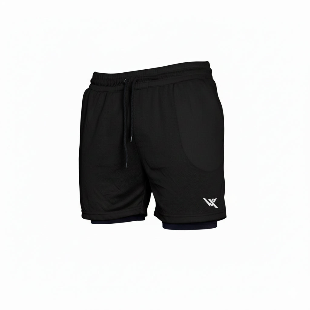 SHORTS DRY-FIT 2 EM 1 DE COMPRESSÃO VORAX - PRETO