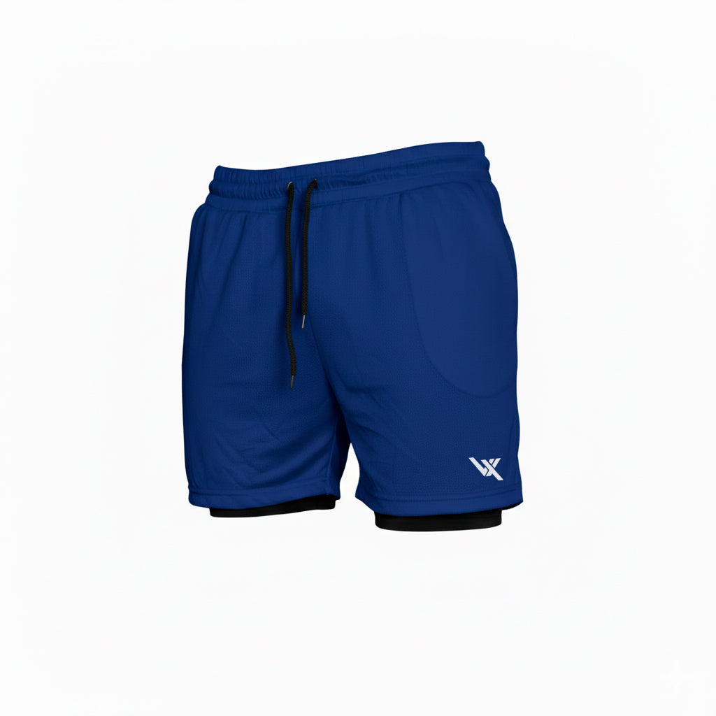 SHORTS DRY-FIT 2 EM 1 DE COMPRESSÃO VORAX - AZUL