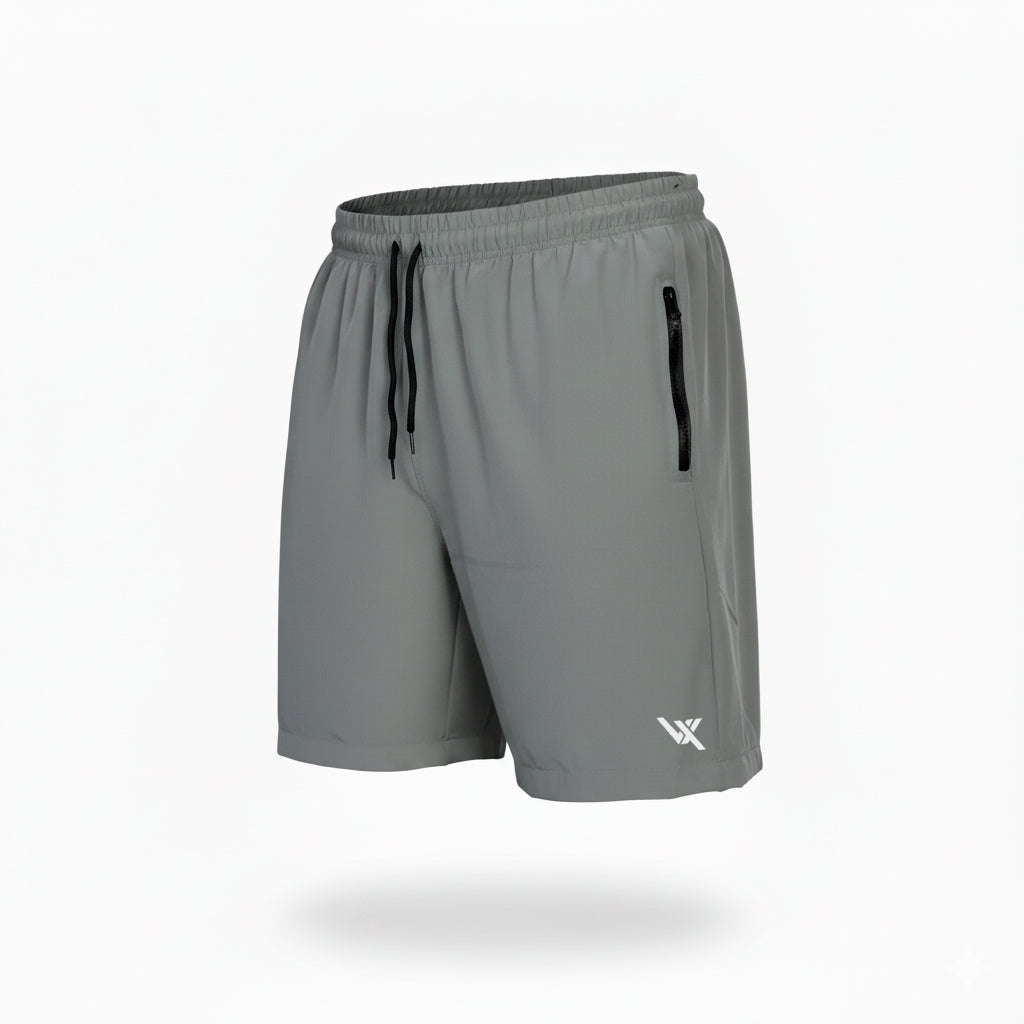 Bermuda Tactel Elastano Ziper - Cinza